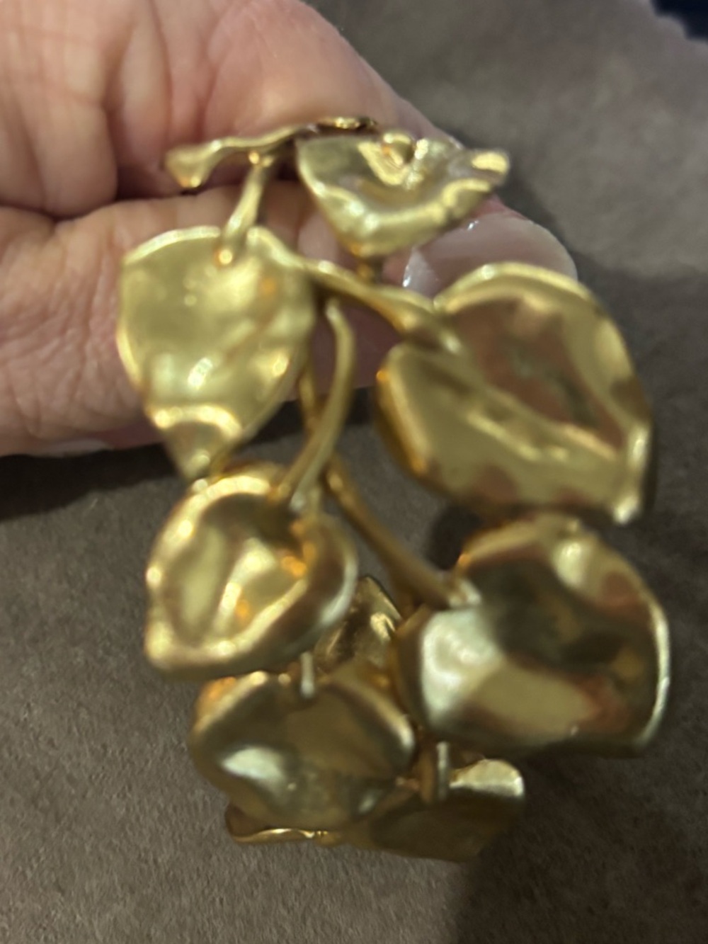 Stella and Dot Goldtone Leaf Statement Bracelet - Women Jewelry